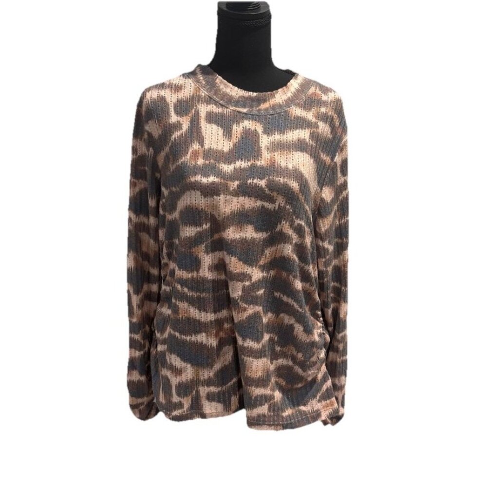 NWT Democracy Abstract Knit Top Brown Size 1X